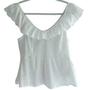 H&M Women White Cotton Top XXS